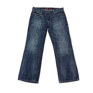 Rock & Roll Cowboy Double Barrel Relaxed Straight Jeans 38x32 Dark Wash M0S-8525
